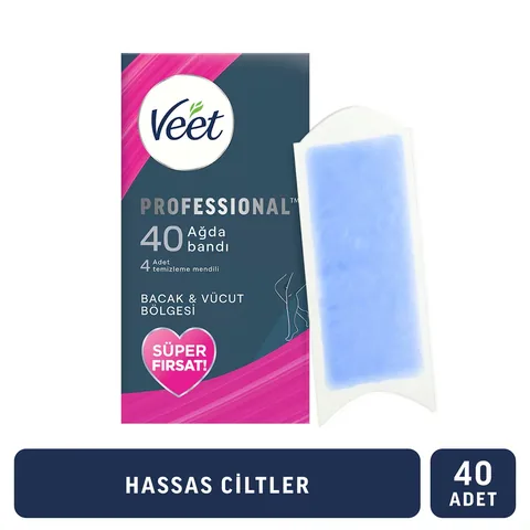 Воск для депиляции Veet Профессиональные полоски для чувствительной кожи 40 штук