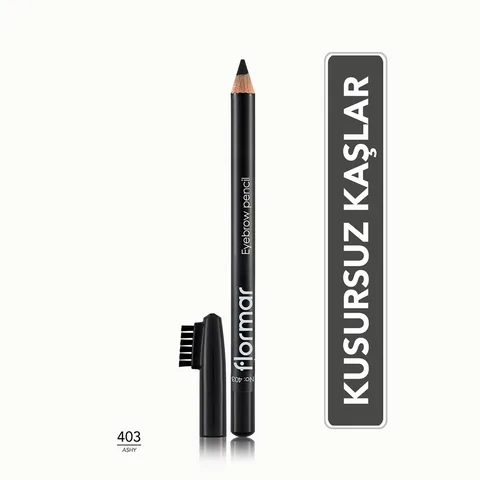Flormar قلم حواجب فلورمار ذو طرف ناعم وفرشاة للمزج 403 رمادي
