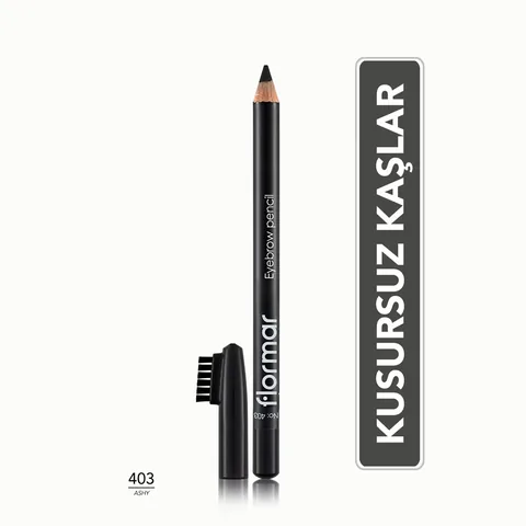 Flormar قلم حواجب فلورمار ذو طرف ناعم وفرشاة للمزج 403 رمادي