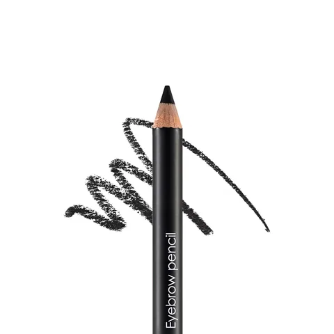 Карандаш для бровей Flormar 404 черный с мягким наконечником и кисточкой для растушевки