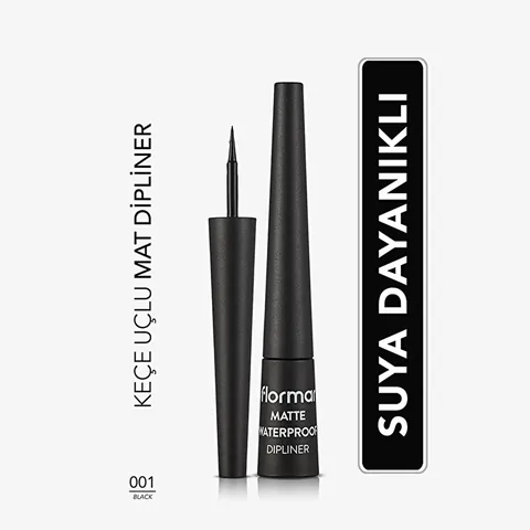 Flormar Matte Waterproof Intense Pigmented And Matte Finish Dipliner 001 black