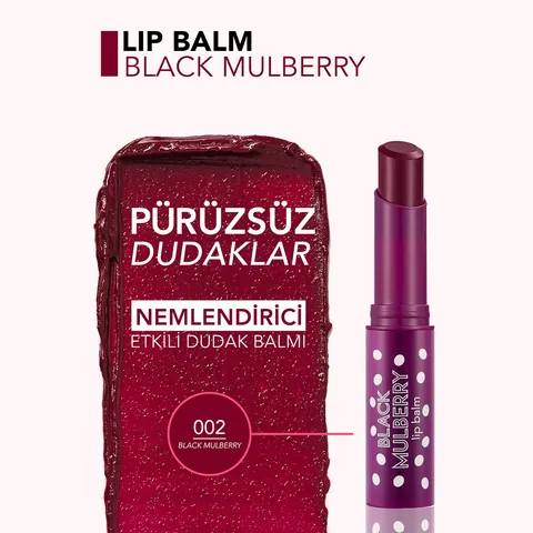 Flormar Lip Balm Fruit Scented And Coloring Lip Moisturizer Black Mulberry