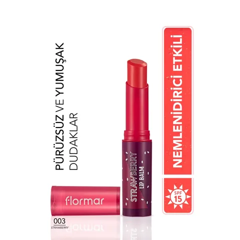 Flormar Lip Balm Fruit Scented And Coloring Lip Moisturizer Strawberry