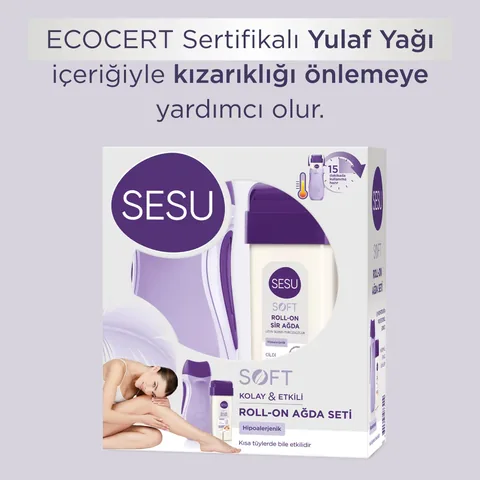 Sesu Soft Roll-On Wachs Set für glatte Haarentfernung und Hautpflege