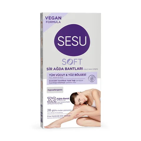 С восковыми полосками для депиляции Sesu Soft Овсяные 32 шт