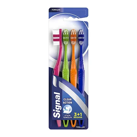 Signal Clean Action Weiche Zahnbürste 3+1