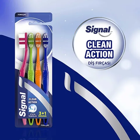 Signal Clean Action Weiche Zahnbürste 3+1