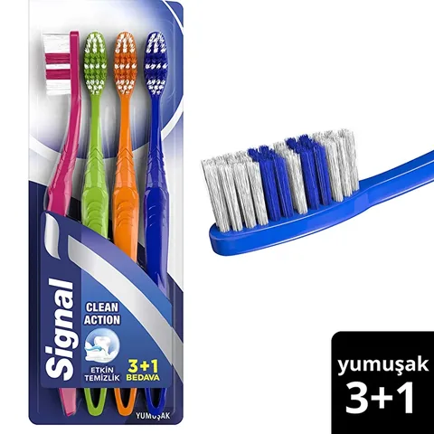Signal Clean Action Weiche Zahnbürste 3+1