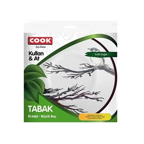 Экологичные одноразовые картонные тарелки - 10 штук от Cook