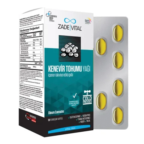 Масло семян конопли Zade Vital 1000 мг 30 мягких капсул