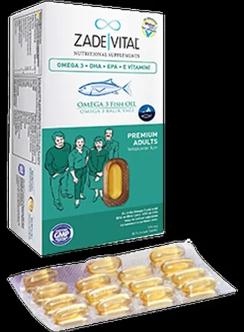 Zade Vital Omega 3 Fischöl für Erwachsene - 50 Kapseln