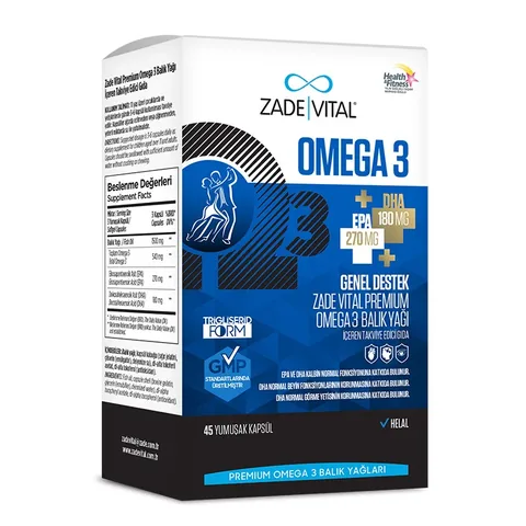 Zade Vital Premium Omega 3 fish Oil 45 capsules