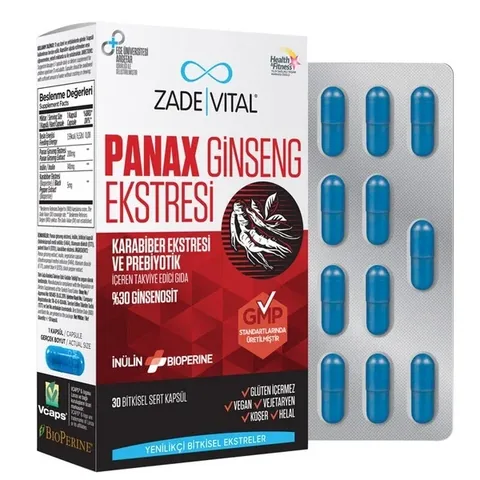 Zade Vital Panax Ginseng Extrakt 30 Kapseln