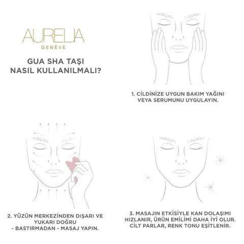 Aurelia Geneve حجر تدليك غوا شا من أوريليا جينيف للعناية بالوجه