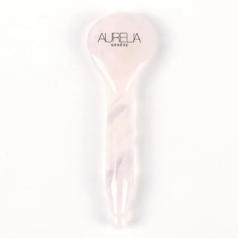 Aurelia Geneve ملعقة من الكوارتز الوردي من أوريليا جينيف، حجر غوا شا للعناية بالبشرة