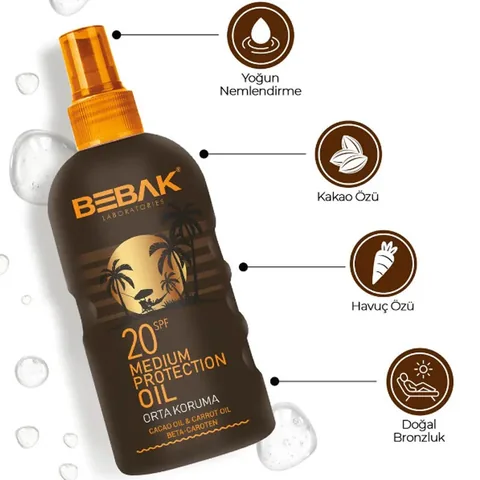 Bebak Spf20+ Effective Tanning Oil 150 ml
