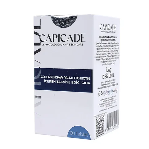 Capicade Collagen Saw Palmetto Biotin Containing Supplementary Food 60 tablets