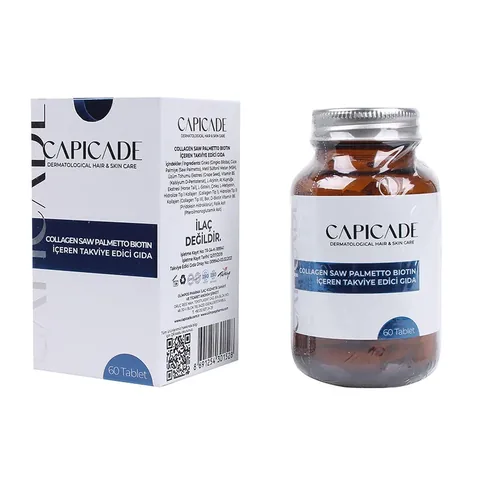 Capicade Collagen Saw Palmetto Biotin Containing Supplementary Food 60 tablets