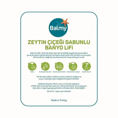 Мочалка для ванной с мылом и оливковым цветом 1 шт от Balmy