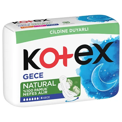 Kotex Natural Hygienic Pads Night 6 pcs