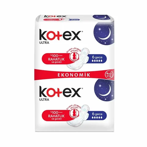 Kotex فوط صحية مزدوجة من كوتكس ألترا ليلية، عبوة من 10 قطع