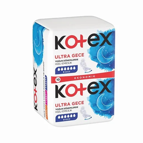 Kotex فوط صحية مزدوجة من كوتكس ألترا ليلية، عبوة من 10 قطع