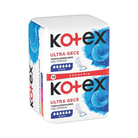 Kotex فوط صحية مزدوجة من كوتكس ألترا ليلية، عبوة من 10 قطع