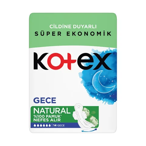 Kotex Night Natural Hygienic Pads 14 pcs