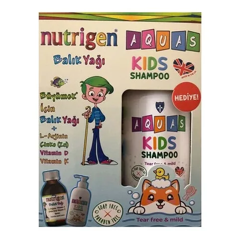 Nutrigen Fischöl-Sirup 200ml + Gratis Aquas Kids Shampoo
