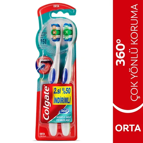 Colgate 360 complete Oral Cleaning Toothbrush 1+1 - Medium