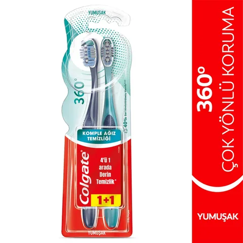 Colgate 360 Complete Oral Cleaning 1+1 Soft Toothbrush