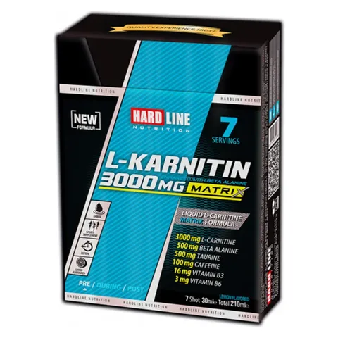 Hardline L-Carnitin 3000 mg Zitronen Boost - 7 Pack