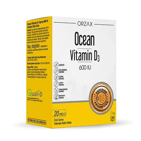 Orzax بخاخ أورزاكس أوشن فيتامين د3 600 وحدة دولية 20 مل