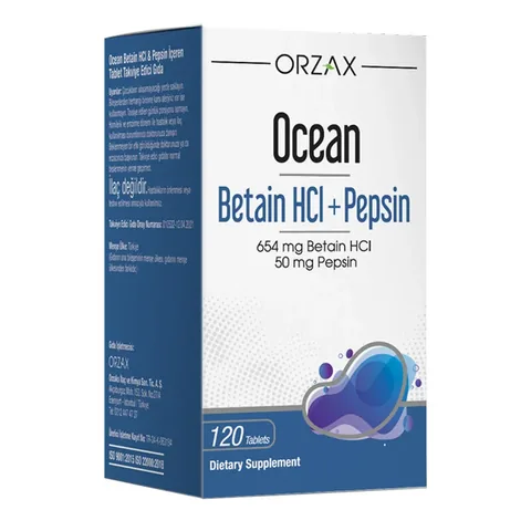 Orzax Ocean Betaine HCI+ Pepsin Verdauungsunterstützung 120 Tabletten