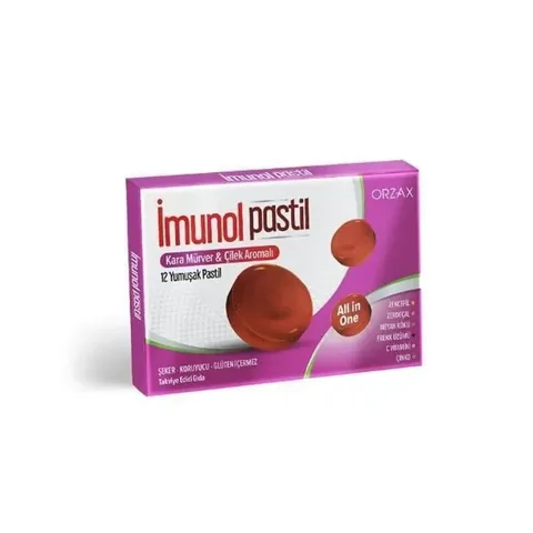 Orzax Immunol Schwarze Holunder Erdbeere 12 Pastillen