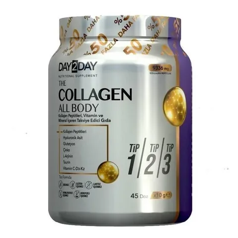 Day2Day Kollagen Nahrungsergänzungsmittel für den gesamten Körper 450g