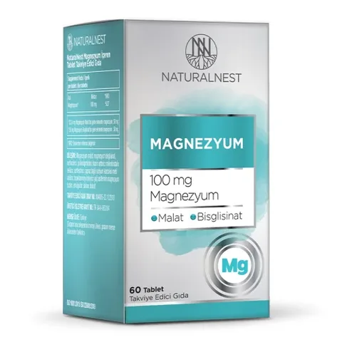 Naturalnest Magnesium 100 mg - 60 Tabletten für Vitalität & Ruhe