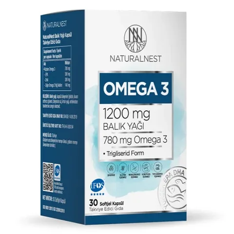 Naturalnest كبسولات أوميجا 3 بتركيز 1200 مجم من ناتشورال نيست، 30 كبسولة