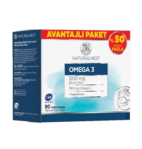 Naturalnest Omega 3 Nahrungsergänzungsmittel - 90 Kapseln