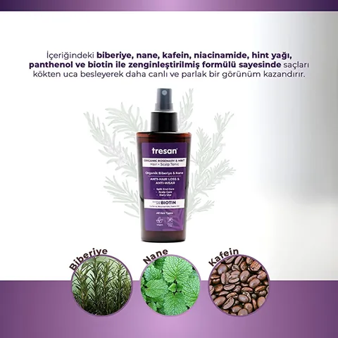 Tresan Organic Rosemary &amp; Mint Anti-loss And Damage Hair Tonic 125 ml
