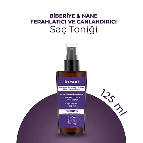 Tresan Organic Rosemary &amp; Mint Anti-loss And Damage Hair Tonic 125 ml