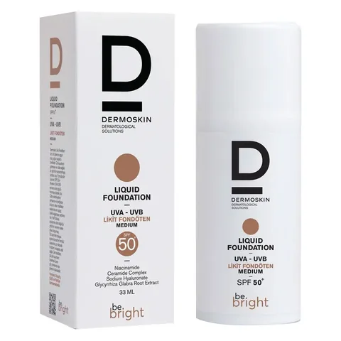 فoundation سائل ديرموسكن بي برايت SPF50+ 33 مل متوسط Dermoskin