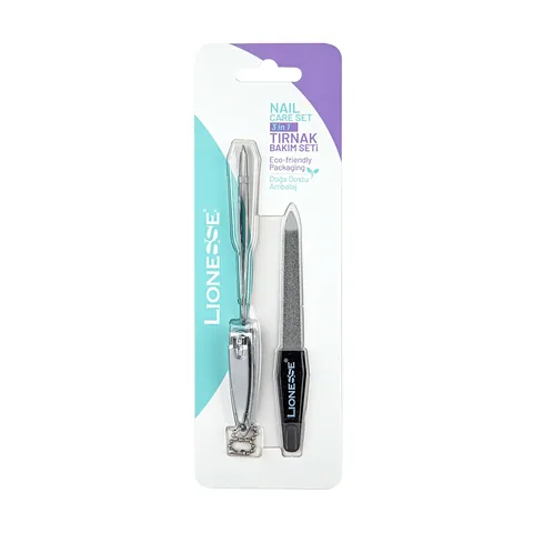 Lionesse Nagelpflegeset: Nagelknipser, Pinzette & Feile