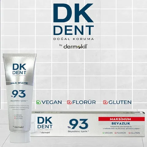 Дентальная паста Dermokil Dk Dent 93% максимальная белизна 75 мл