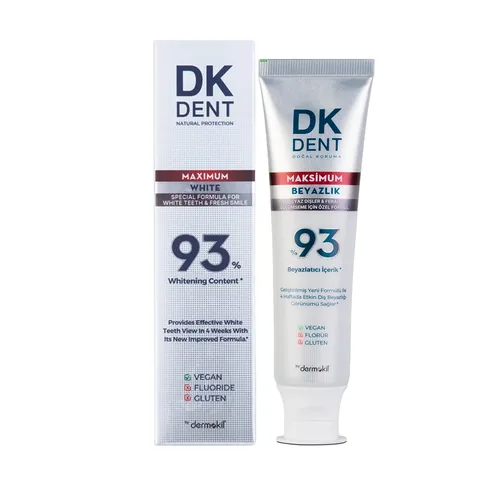 Дентальная паста Dermokil Dk Dent 93% максимальная белизна 75 мл