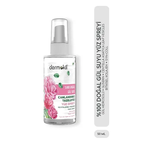 Dermokil Natural Rose Water Revitalizing Refreshing Face Spray 50 ml