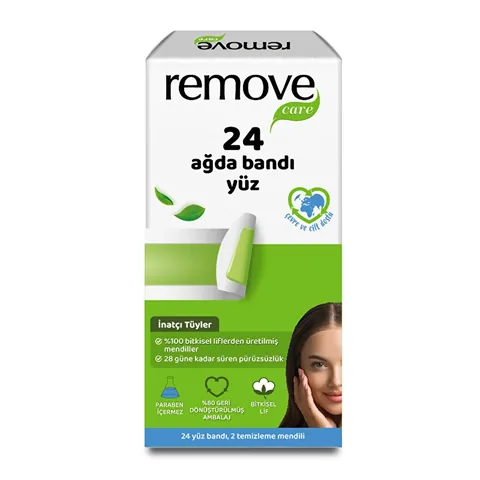 Восковые полоски для лица Remove Care для удаления стойких волос 24 шт