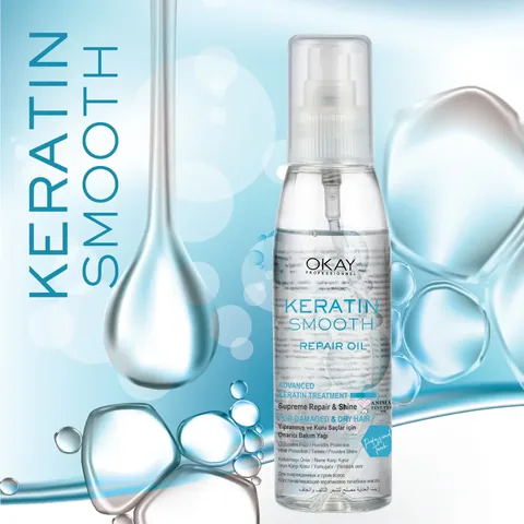 Okay Professionnel Keratin Glättendes Reparatur-Haarpflegeöl 125ml