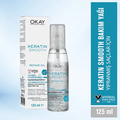 Масло для ухода за волосами с кератином Okay Professionnel 125 мл