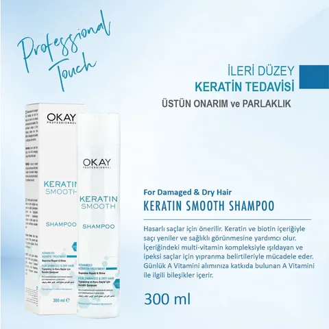 Okay Professionnel Keratin Smooth Shampoo 300 ml
